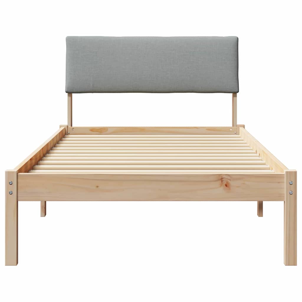 Bedframe Bruin en lichtgrijs 100 x 200 cm Massief grenenhout is nu te koop bij PeponiXL, paradijselijk wonen!