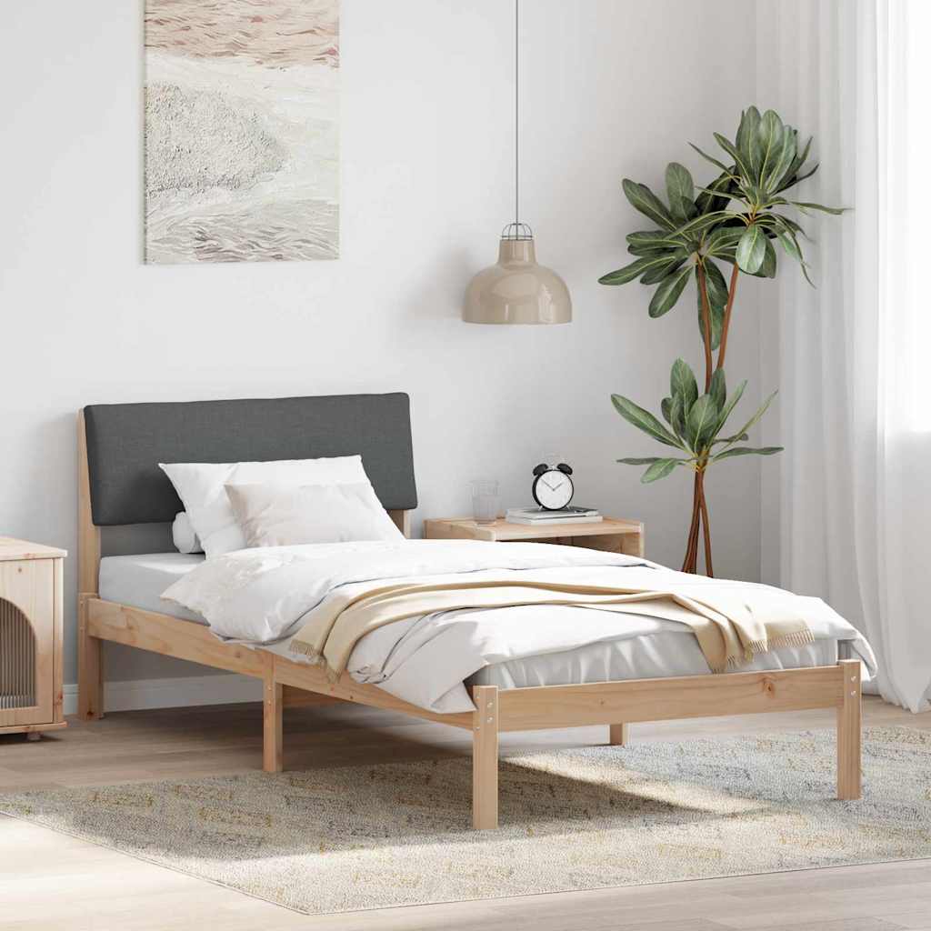 Bedframe Bruin en donkergrijs 100 x 200 cm Massief grenenhout is nu te koop bij PeponiXL, paradijselijk wonen!