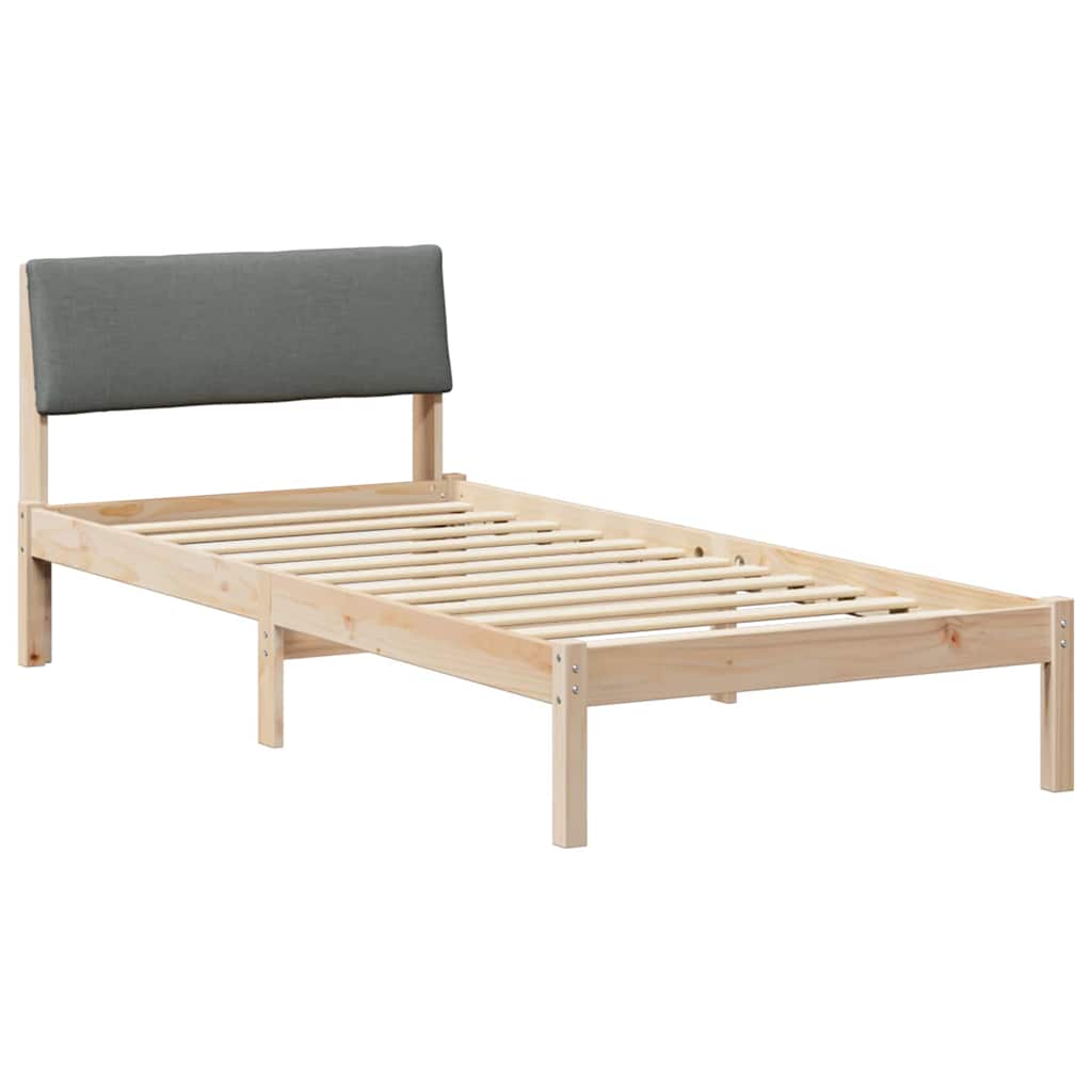 Bedframe Bruin en donkergrijs 100 x 200 cm Massief grenenhout is nu te koop bij PeponiXL, paradijselijk wonen!