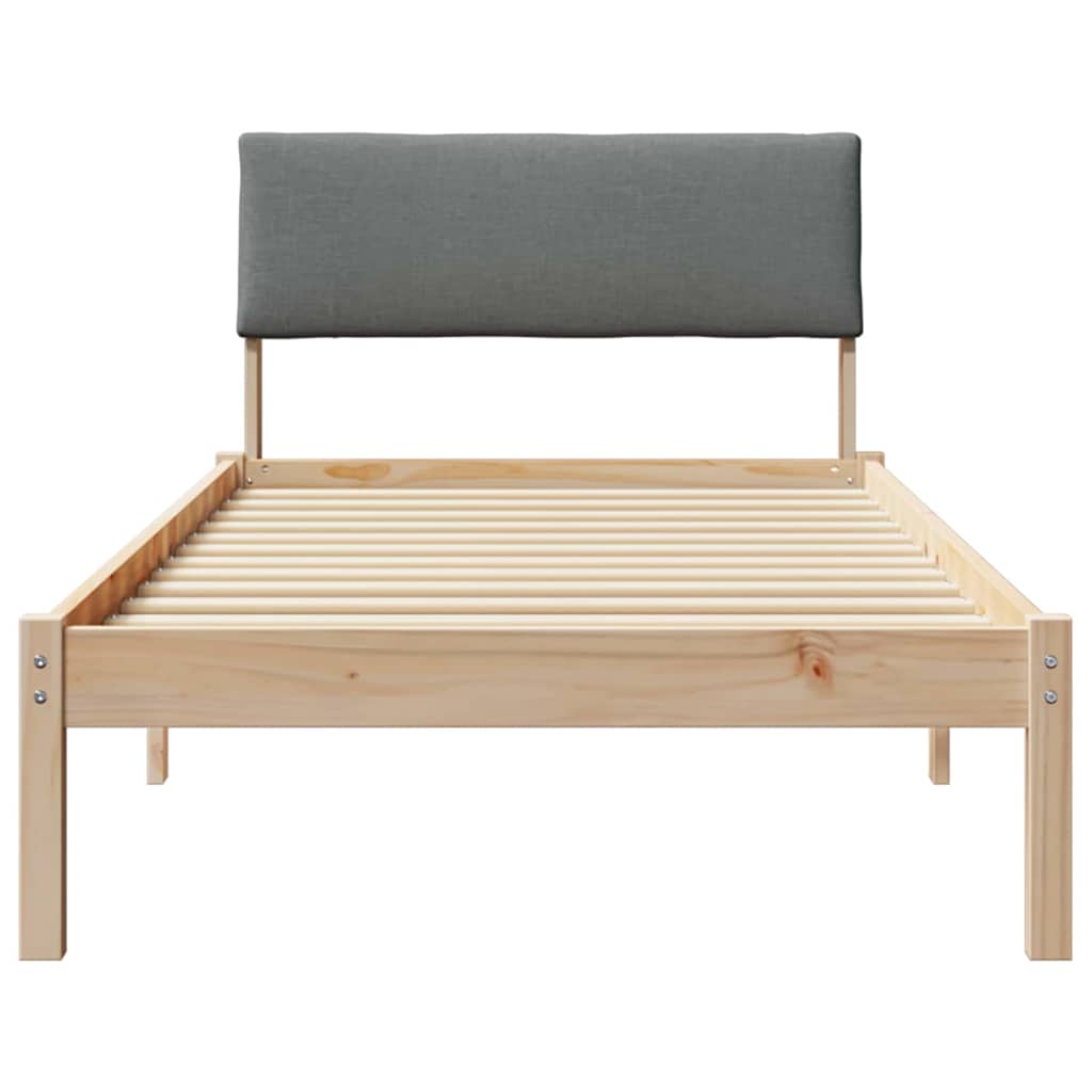 Bedframe Bruin en donkergrijs 100 x 200 cm Massief grenenhout is nu te koop bij PeponiXL, paradijselijk wonen!
