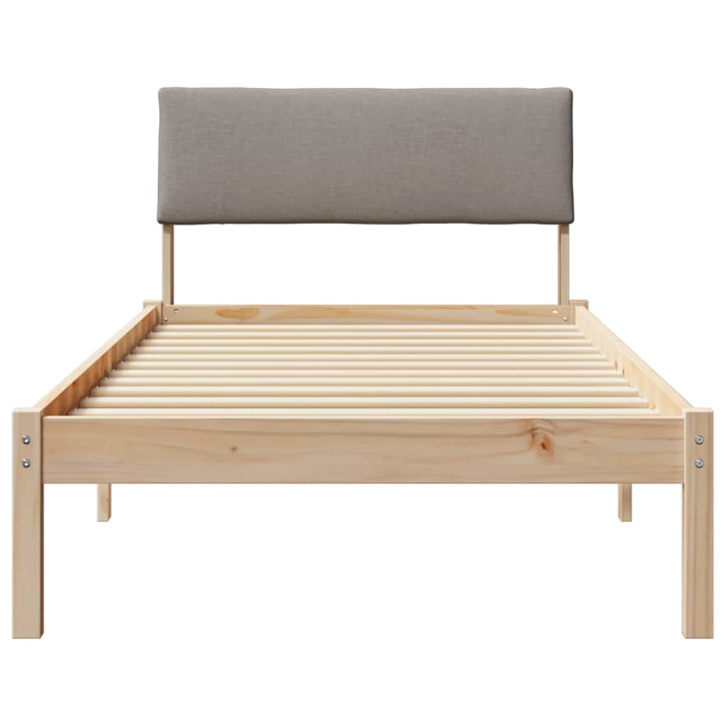 Bedframe Bruin en taupe 100 x 200 cm Massief grenenhout is nu te koop bij PeponiXL, paradijselijk wonen!