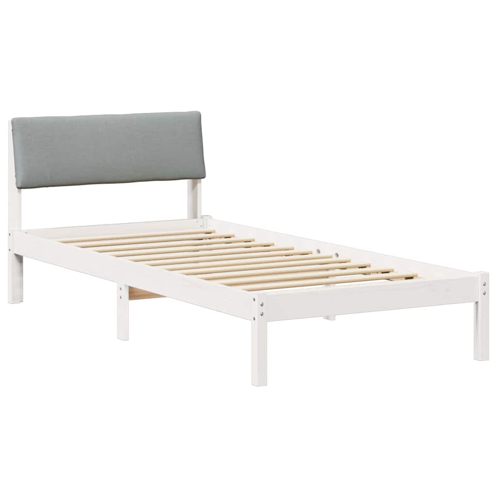 Bedframe Wit en lichtgrijs 100 x 200 cm Massief grenenhout is nu te koop bij PeponiXL, paradijselijk wonen!