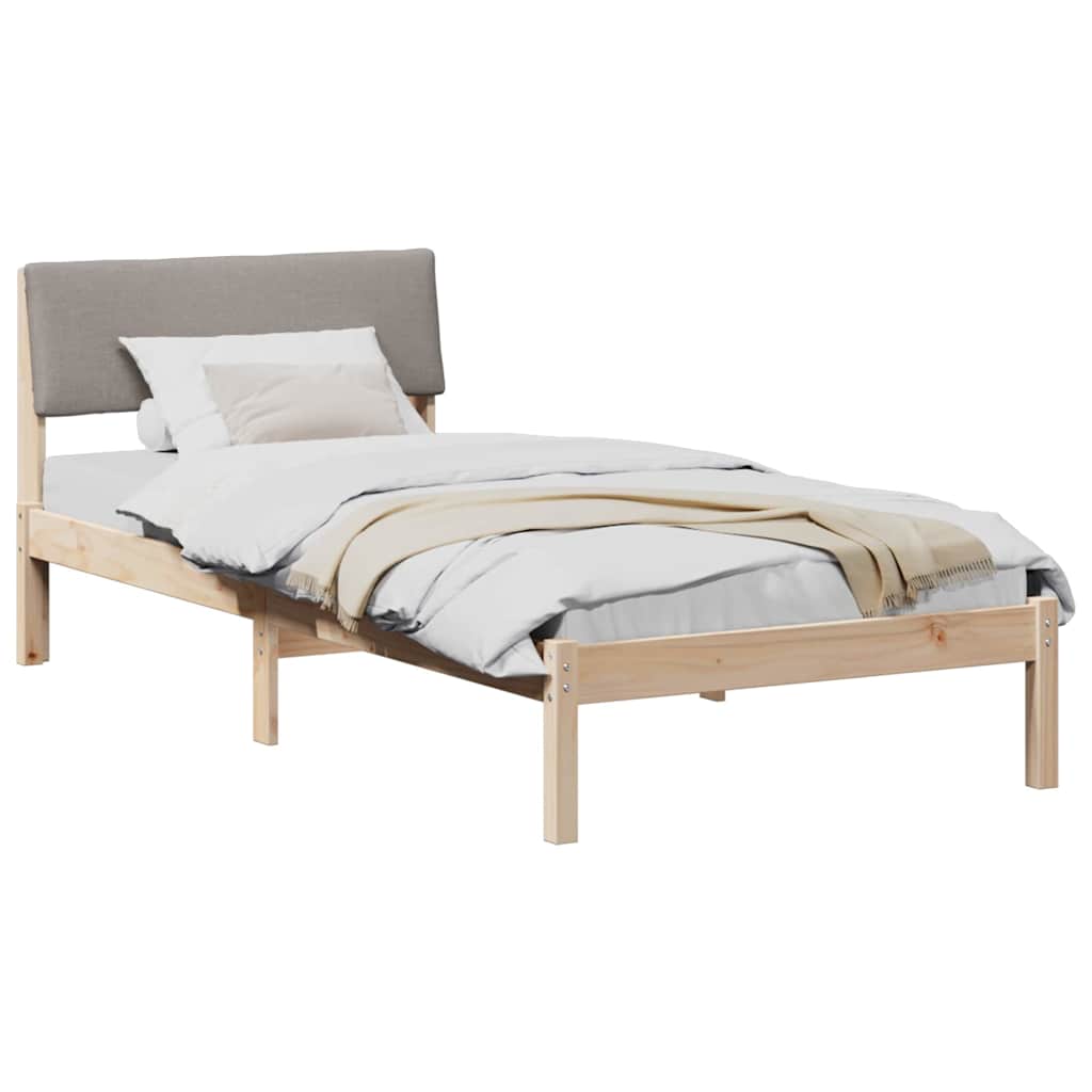 Bedframe Bruin en taupe 90 x 200 cm Massief grenenhout is nu te koop bij PeponiXL, paradijselijk wonen!
