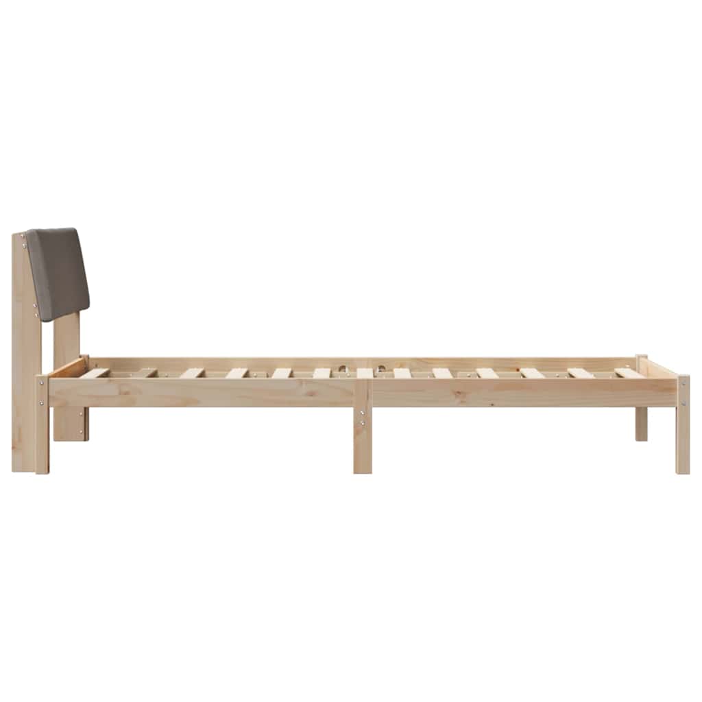 Bedframe Bruin en taupe 90 x 200 cm Massief grenenhout is nu te koop bij PeponiXL, paradijselijk wonen!