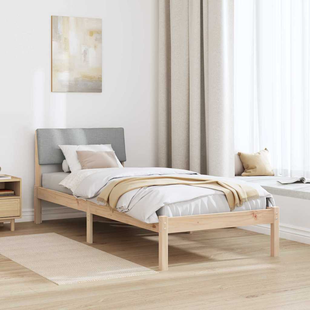 Bedframe Bruin en lichtgrijs 80 x 200 cm Massief grenenhout is nu te koop bij PeponiXL, paradijselijk wonen!