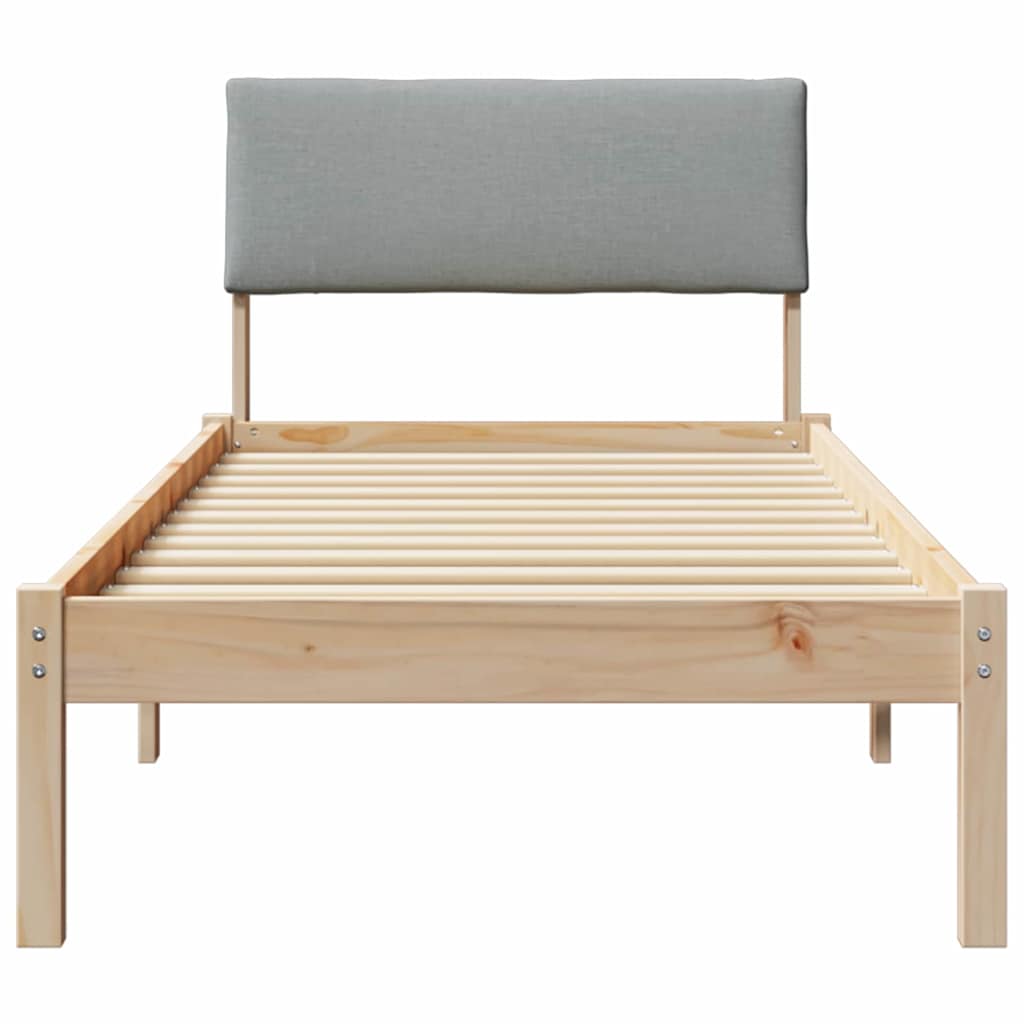 Bedframe Bruin en lichtgrijs 80 x 200 cm Massief grenenhout is nu te koop bij PeponiXL, paradijselijk wonen!