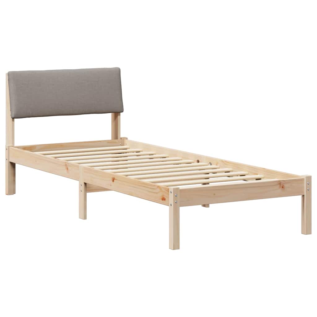 Bedframe Bruin en taupe 80 x 200 cm Massief grenenhout is nu te koop bij PeponiXL, paradijselijk wonen!