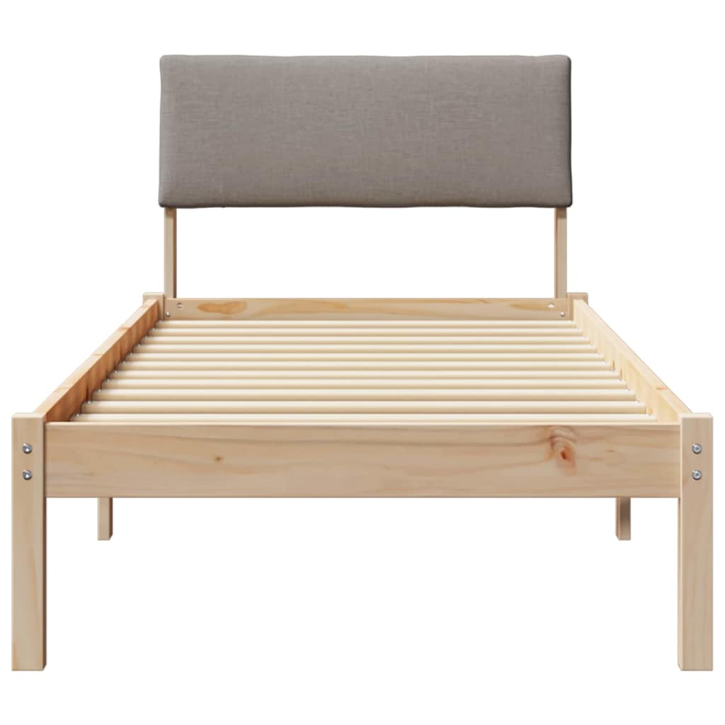 Bedframe Bruin en taupe 80 x 200 cm Massief grenenhout is nu te koop bij PeponiXL, paradijselijk wonen!