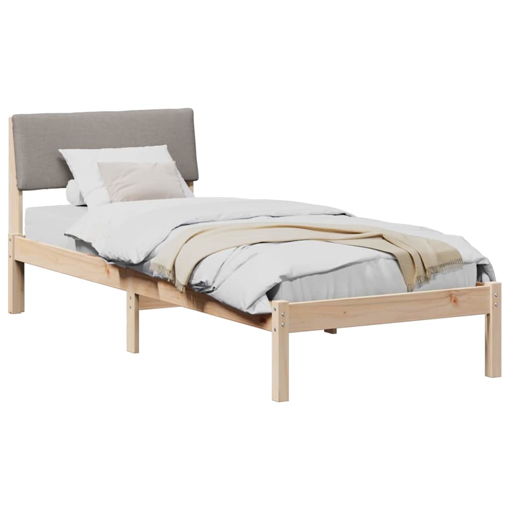 Bedframe Bruin en taupe 80 x 200 cm Massief grenenhout is nu te koop bij PeponiXL, paradijselijk wonen!