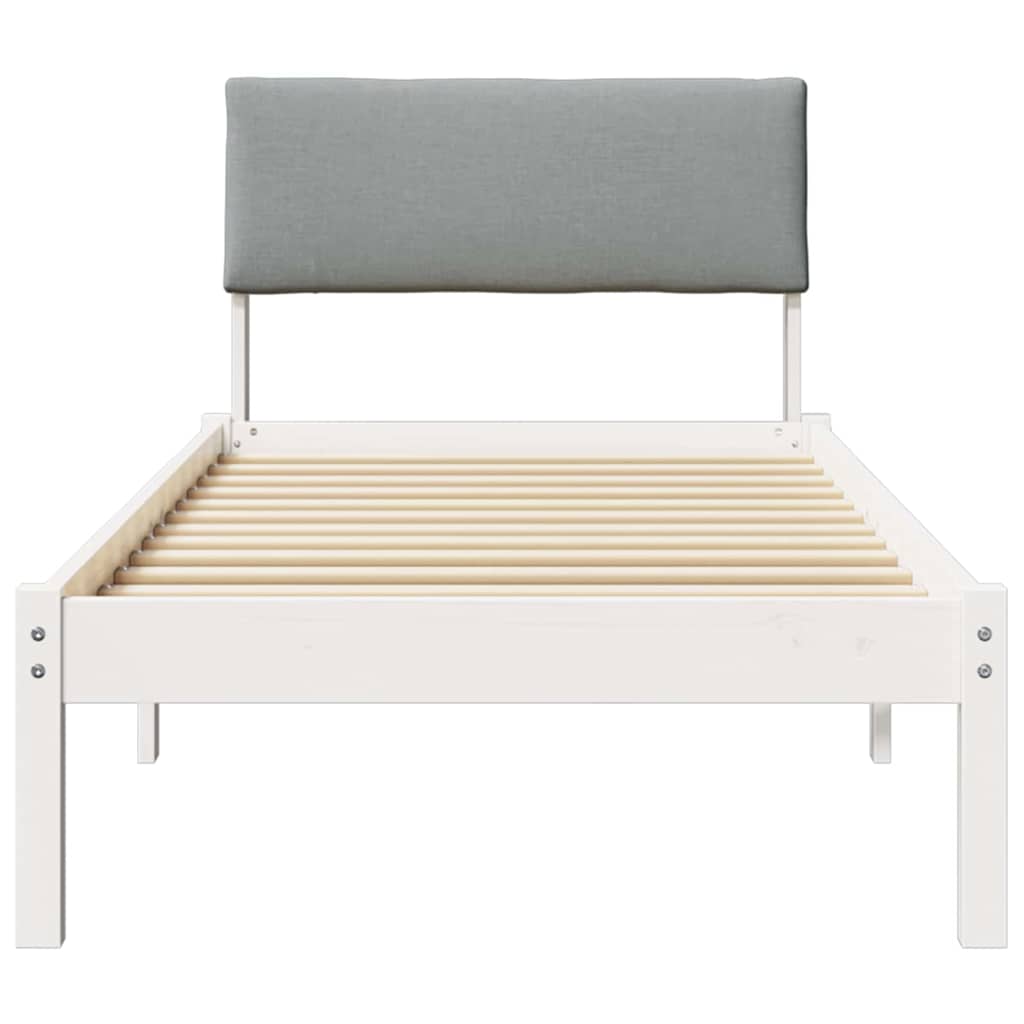 Bedframe Wit en lichtgrijs 80 x 200 cm Massief grenenhout is nu te koop bij PeponiXL, paradijselijk wonen!