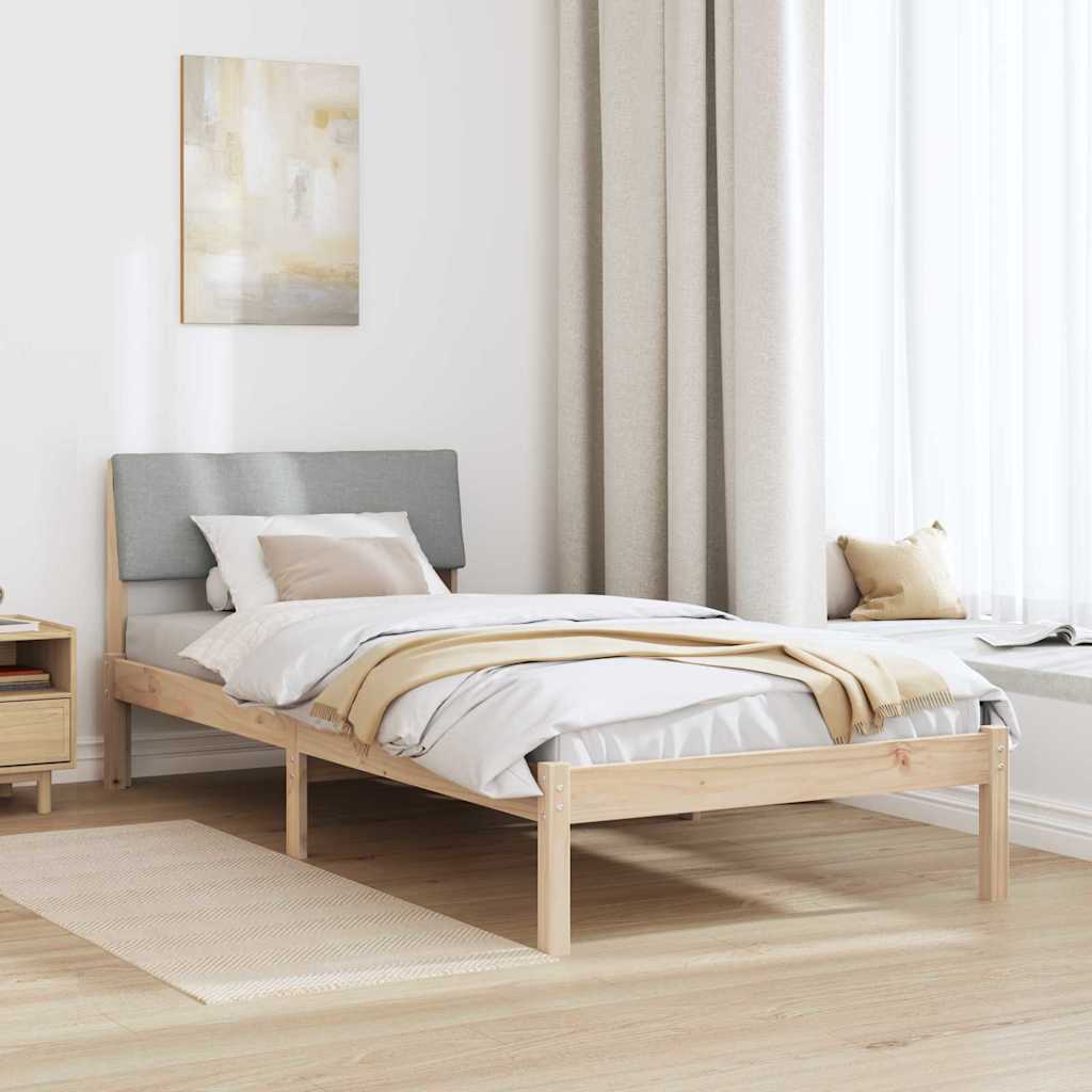 Bedframe Bruin en lichtgrijs 90 x 190 cm Massief grenenhout is nu te koop bij PeponiXL, paradijselijk wonen!