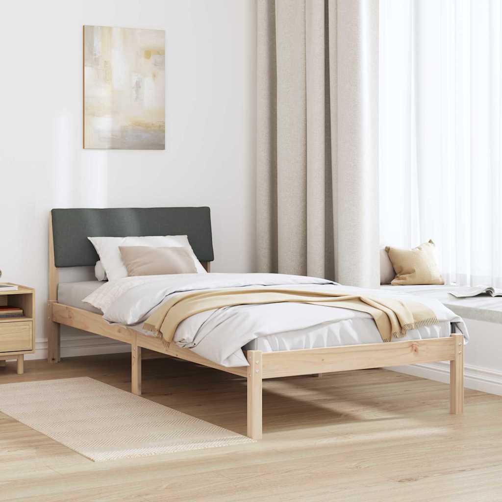 Bedframe Bruin en donkergrijs 90 x 190 cm Massief grenenhout is nu te koop bij PeponiXL, paradijselijk wonen!