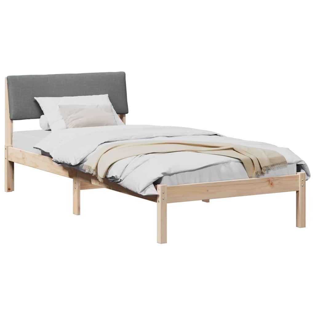 Bedframe Bruin en donkergrijs 90 x 190 cm Massief grenenhout is nu te koop bij PeponiXL, paradijselijk wonen!