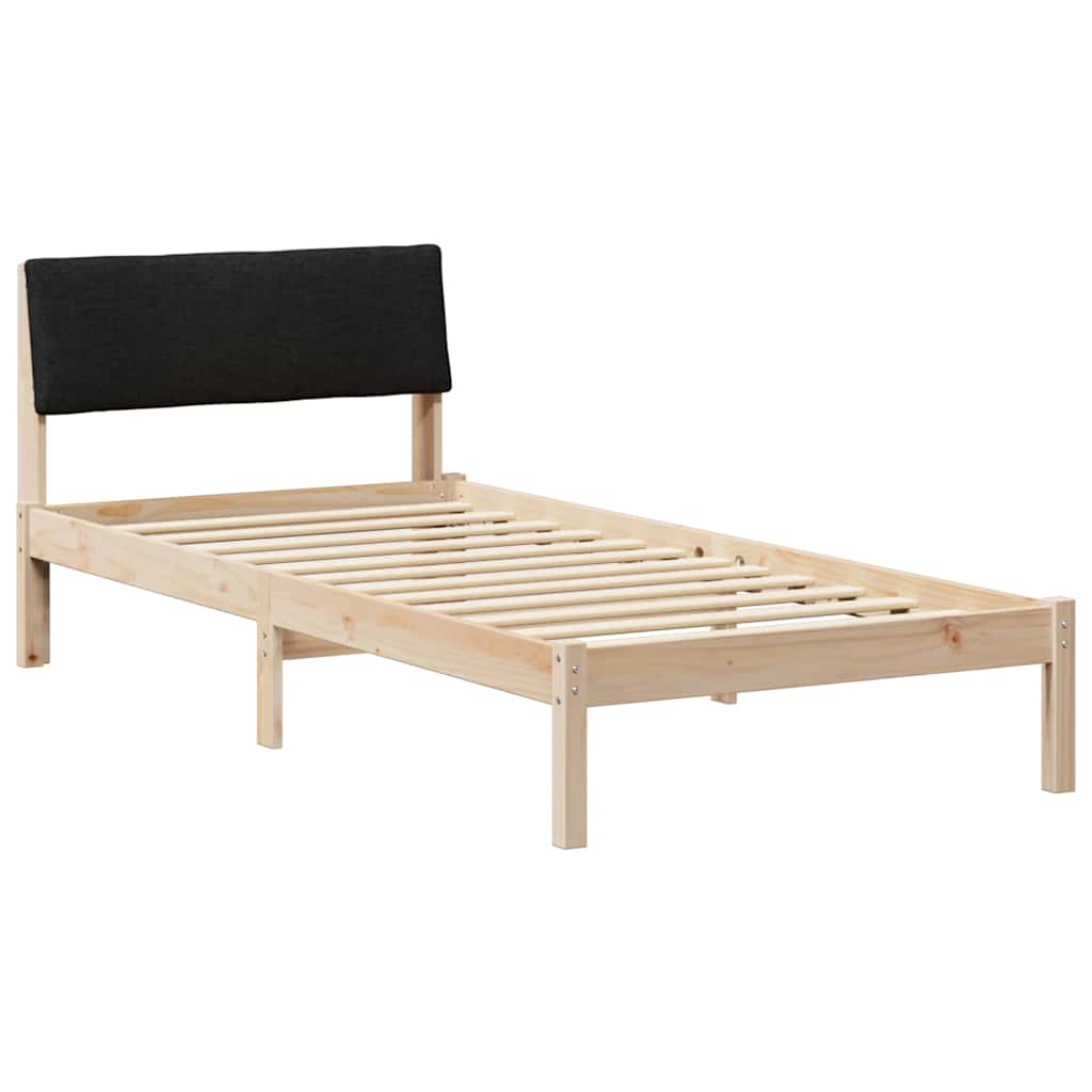 Bedframe Bruin en zwart 90 x 190 cm Massief grenenhout is nu te koop bij PeponiXL, paradijselijk wonen!