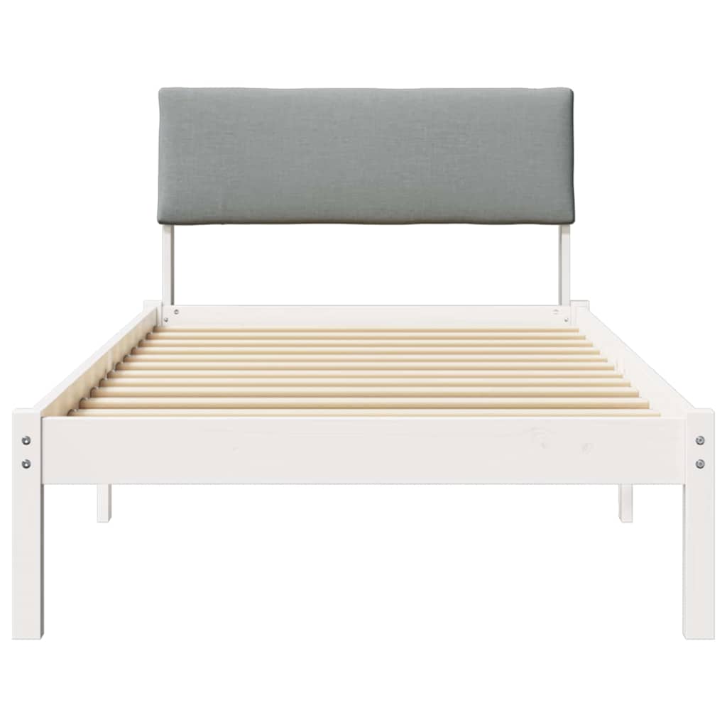 Bedframe Wit en lichtgrijs 90 x 190 cm Massief grenenhout is nu te koop bij PeponiXL, paradijselijk wonen!