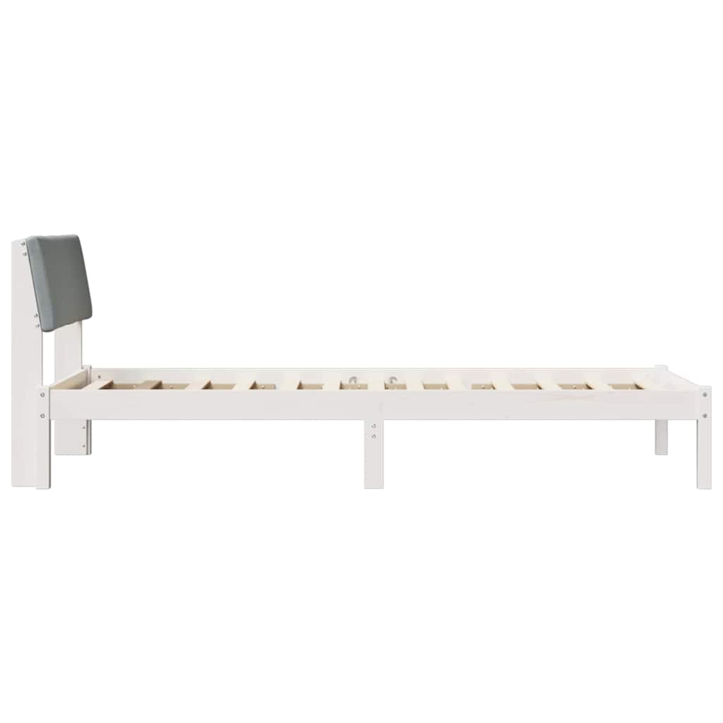 Bedframe Wit en lichtgrijs 90 x 190 cm Massief grenenhout is nu te koop bij PeponiXL, paradijselijk wonen!