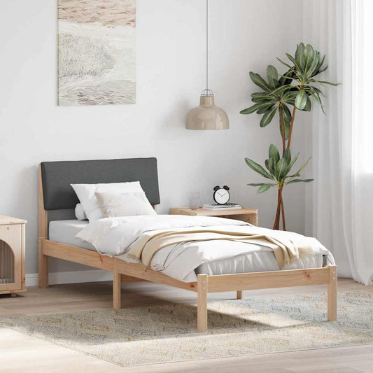 Bedframe Bruin en donkergrijs 75 x 190 cm Massief grenenhout is nu te koop bij PeponiXL, paradijselijk wonen!
