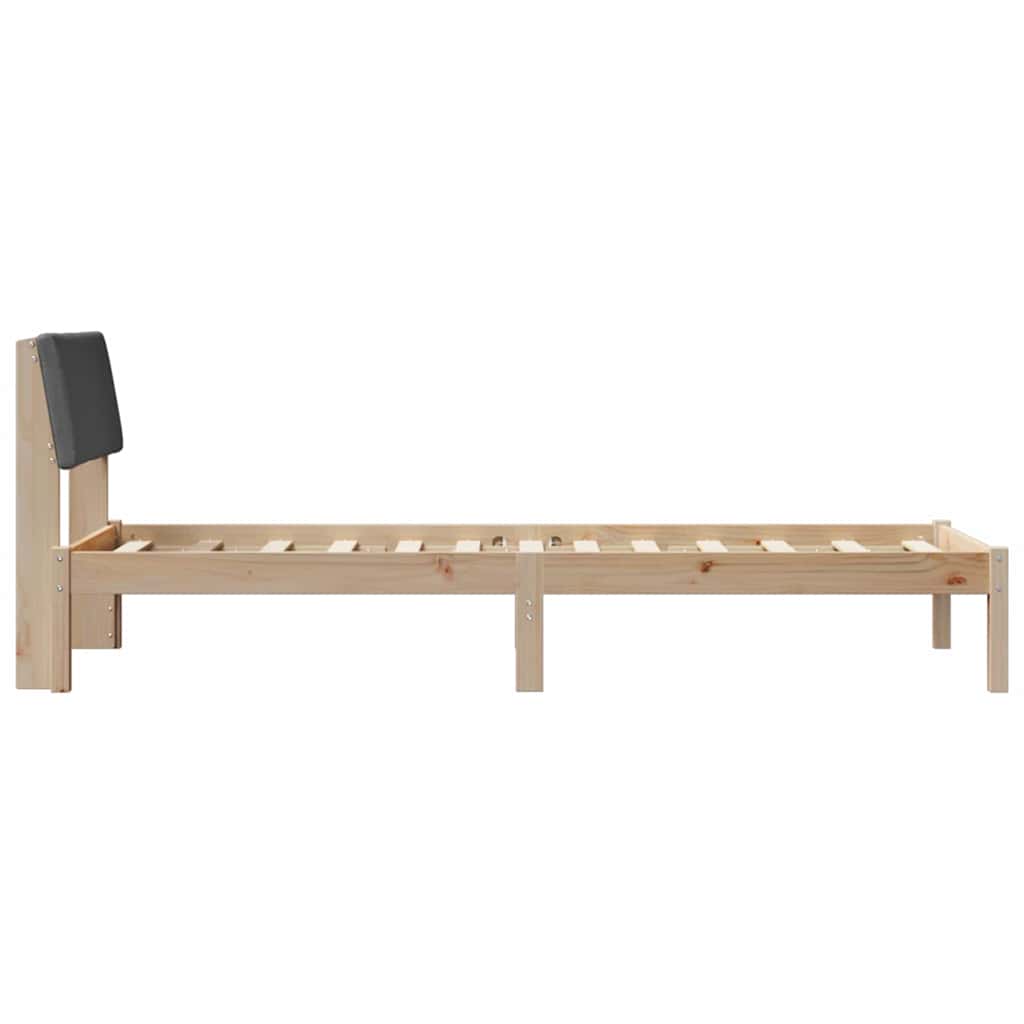 Bedframe Bruin en donkergrijs 75 x 190 cm Massief grenenhout is nu te koop bij PeponiXL, paradijselijk wonen!