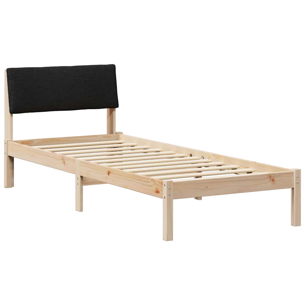 Bedframe Bruin en zwart 75 x 190 cm Massief grenenhout is nu te koop bij PeponiXL, paradijselijk wonen!