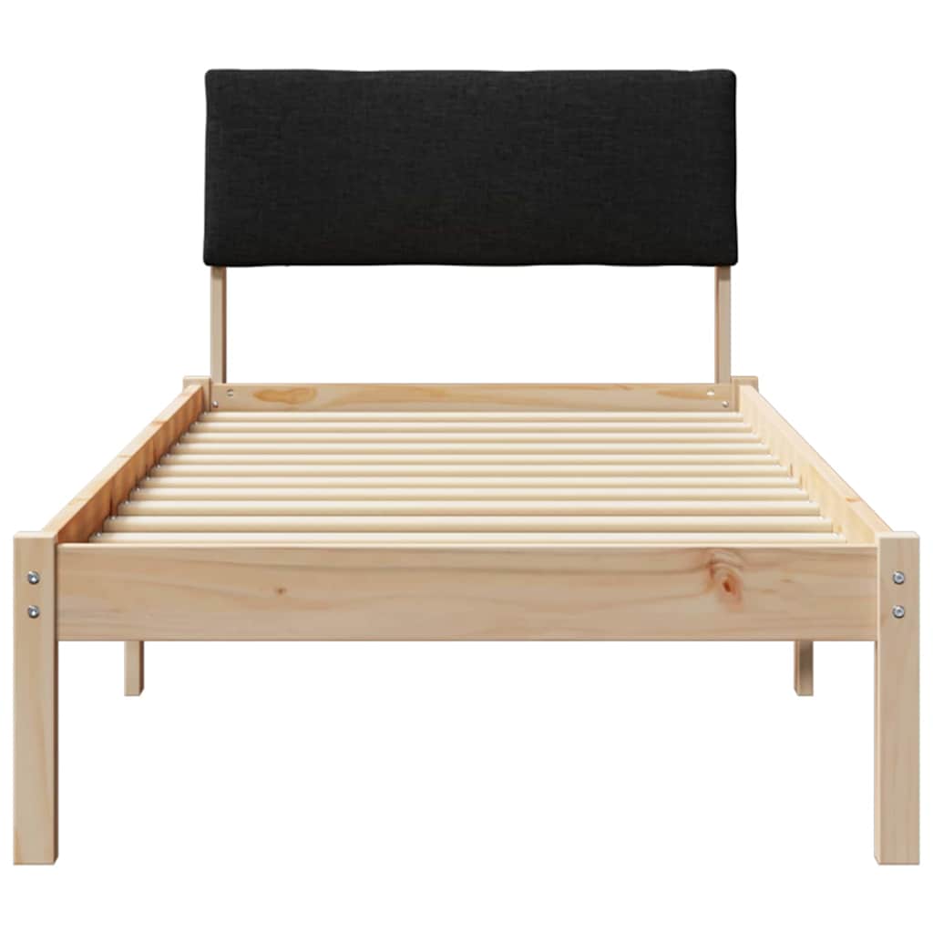 Bedframe Bruin en zwart 75 x 190 cm Massief grenenhout is nu te koop bij PeponiXL, paradijselijk wonen!