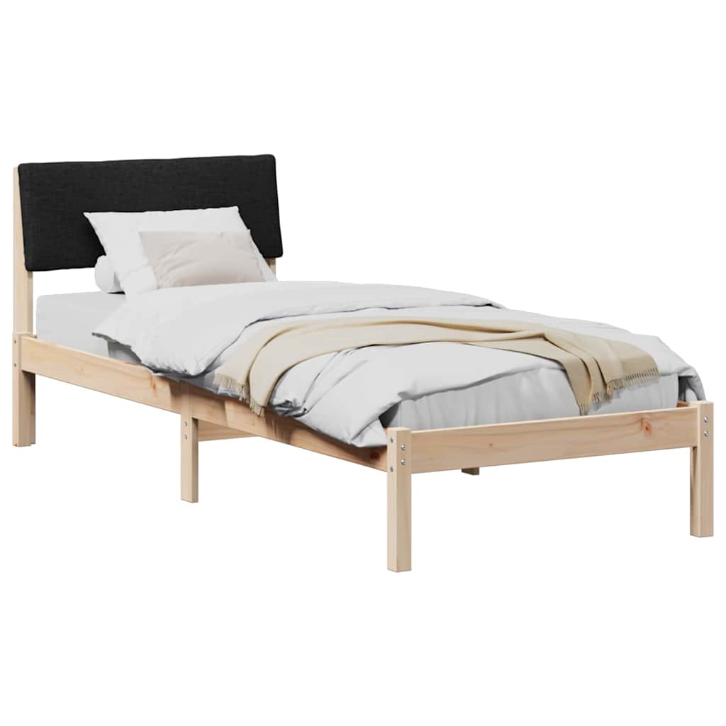 Bedframe Bruin en zwart 75 x 190 cm Massief grenenhout is nu te koop bij PeponiXL, paradijselijk wonen!