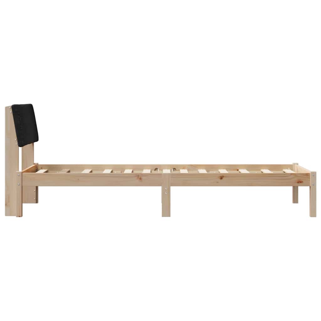 Bedframe Bruin en zwart 75 x 190 cm Massief grenenhout is nu te koop bij PeponiXL, paradijselijk wonen!