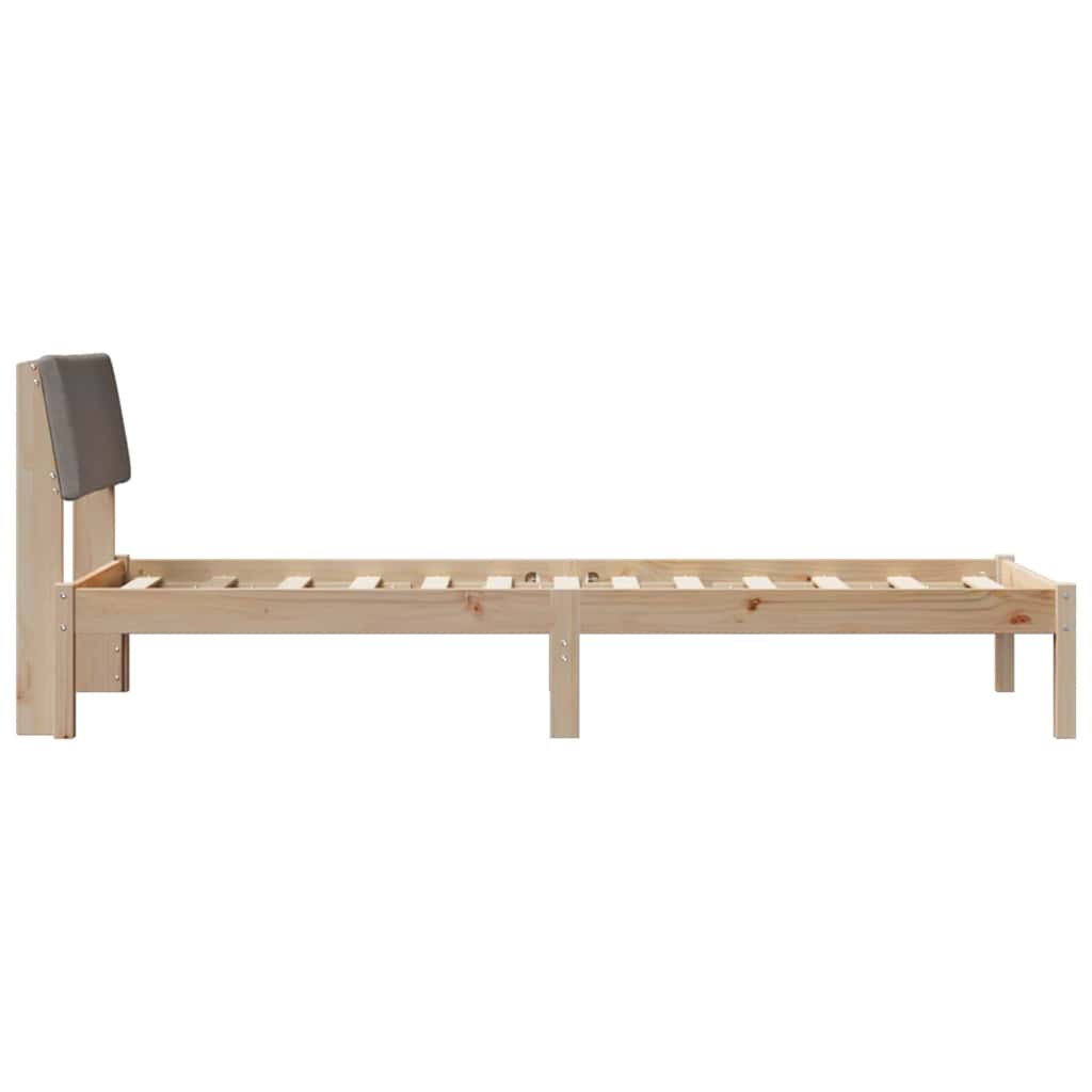 Bedframe Bruin en taupe 75 x 190 cm Massief grenenhout is nu te koop bij PeponiXL, paradijselijk wonen!