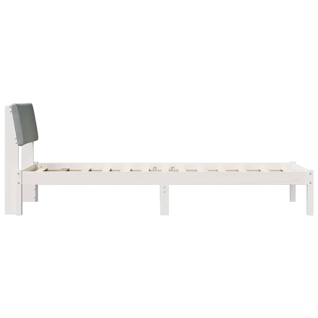 Bedframe Wit en lichtgrijs 75 x 190 cm Massief grenenhout is nu te koop bij PeponiXL, paradijselijk wonen!