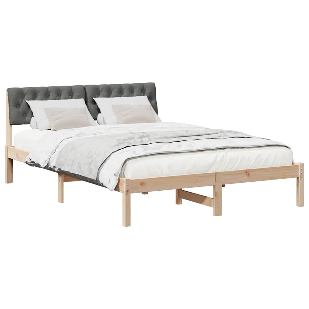 Bedframe Bruin en donkergrijs 160 x 200 cm Massief grenenhout is nu te koop bij PeponiXL, paradijselijk wonen!