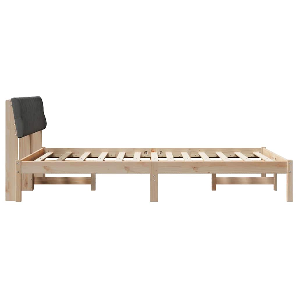 Bedframe Bruin en donkergrijs 160 x 200 cm Massief grenenhout is nu te koop bij PeponiXL, paradijselijk wonen!