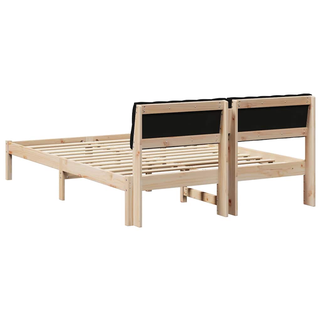 Bedframe Bruin en zwart 150 x 200 cm Massief grenenhout is nu te koop bij PeponiXL, paradijselijk wonen!