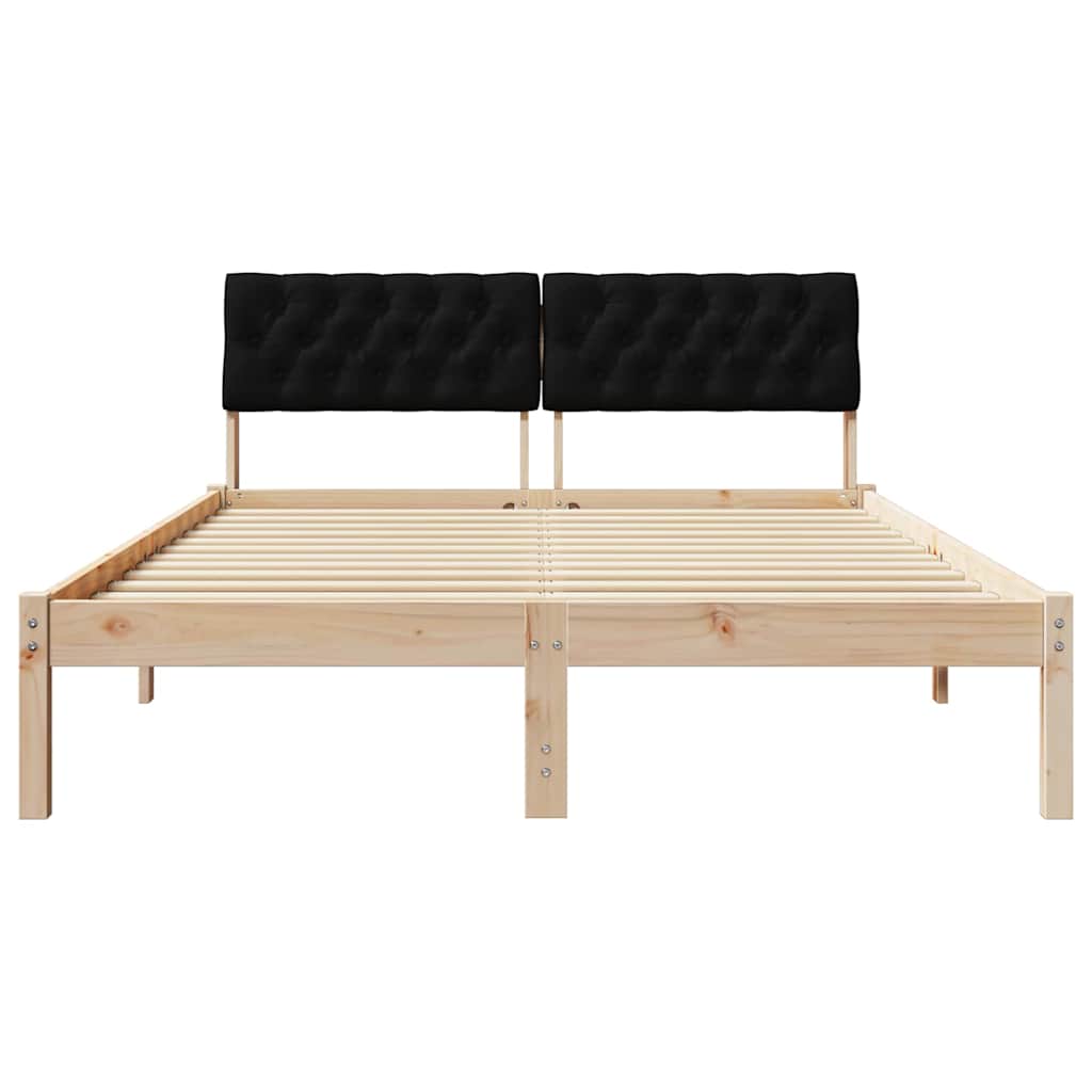 Bedframe Bruin en zwart 150 x 200 cm Massief grenenhout is nu te koop bij PeponiXL, paradijselijk wonen!