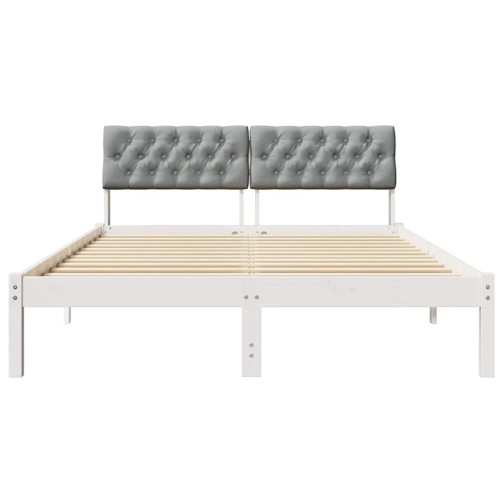 Bedframe Wit en lichtgrijs 150 x 200 cm Massief grenenhout is nu te koop bij PeponiXL, paradijselijk wonen!
