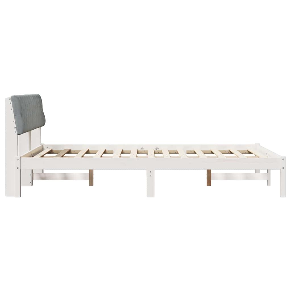 Bedframe Wit en lichtgrijs 150 x 200 cm Massief grenenhout is nu te koop bij PeponiXL, paradijselijk wonen!