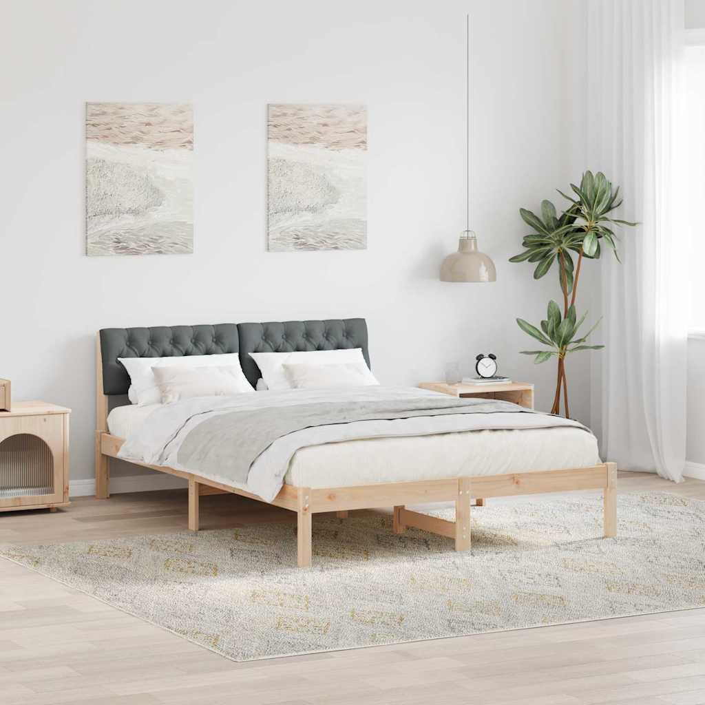 Bedframe Bruin en donkergrijs 140 x 200 cm Massief grenenhout is nu te koop bij PeponiXL, paradijselijk wonen!