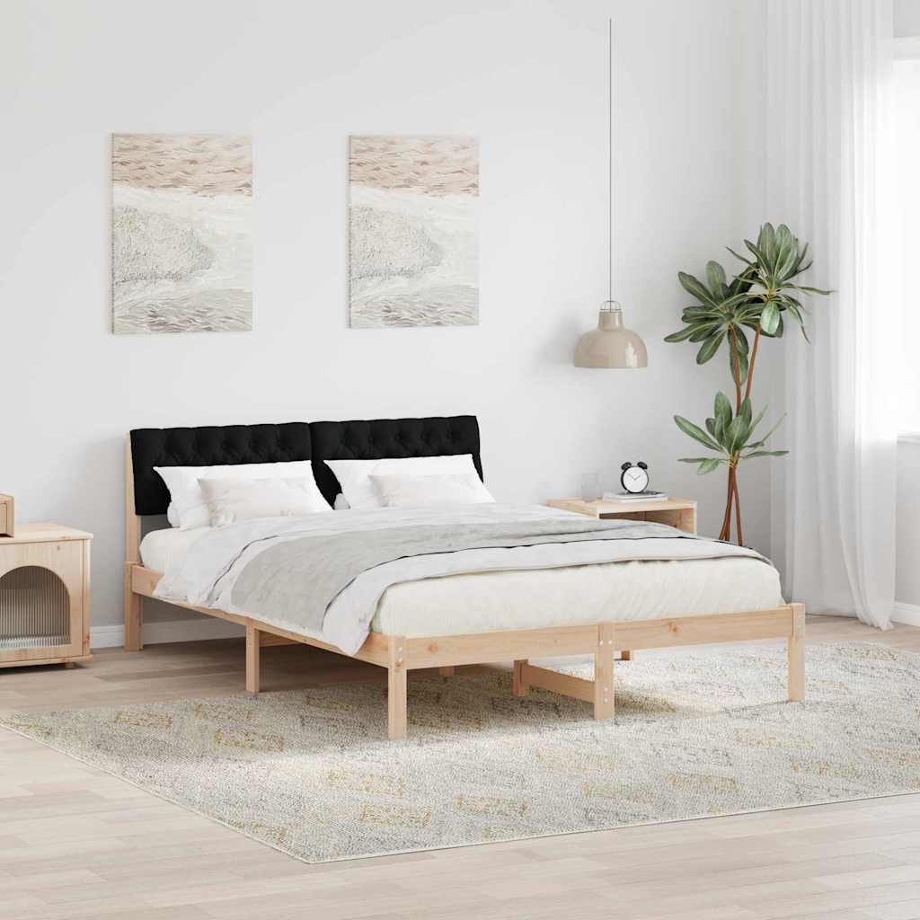 Bedframe Bruin en zwart 140 x 200 cm Massief grenenhout is nu te koop bij PeponiXL, paradijselijk wonen!