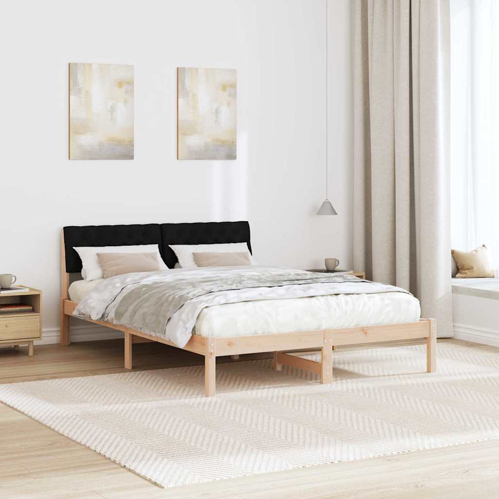 Bedframe Bruin en zwart 140 x 200 cm Massief grenenhout is nu te koop bij PeponiXL, paradijselijk wonen!