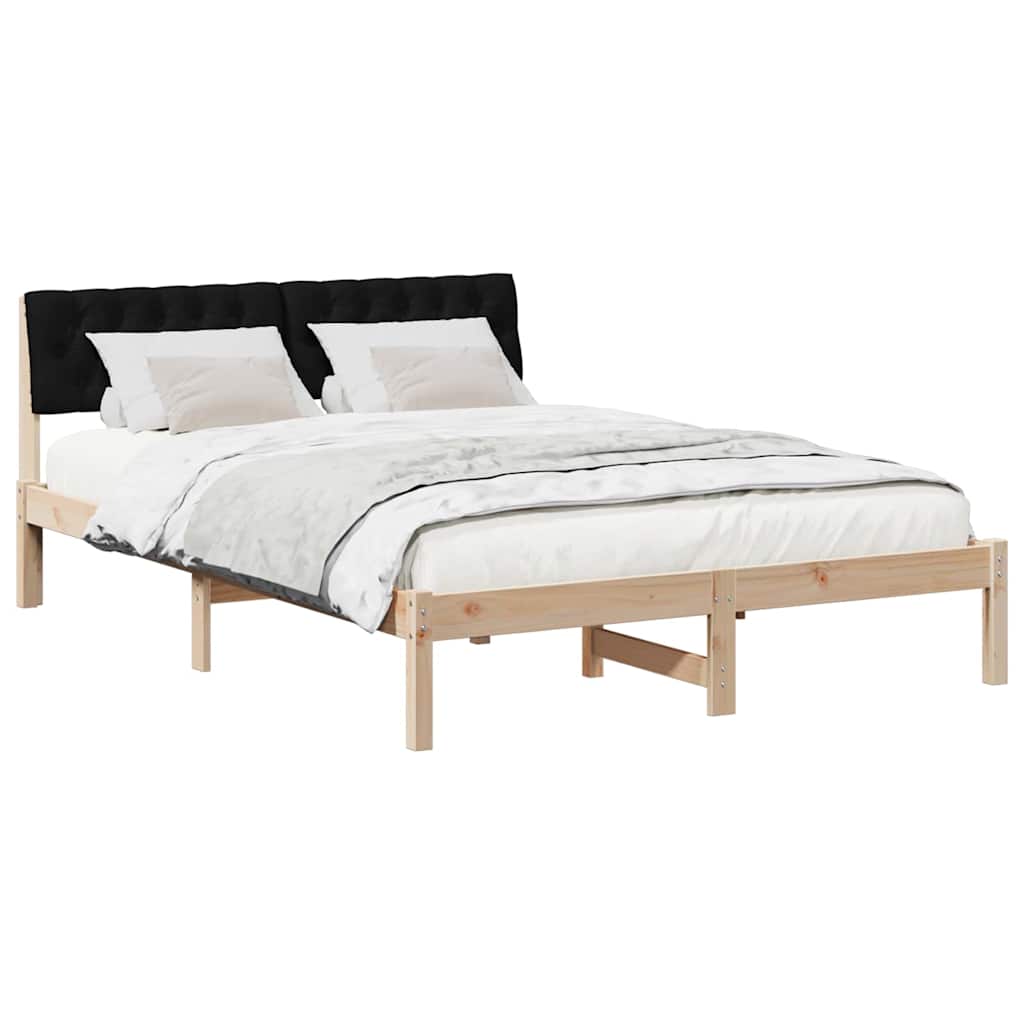 Bedframe Bruin en zwart 140 x 200 cm Massief grenenhout is nu te koop bij PeponiXL, paradijselijk wonen!