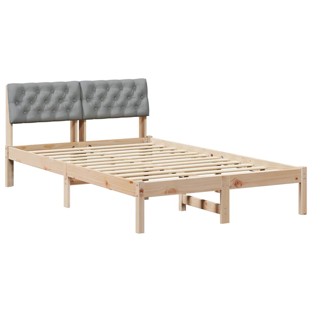 Bedframe Bruin en lichtgrijs 120 x 200 cm Massief grenenhout is nu te koop bij PeponiXL, paradijselijk wonen!