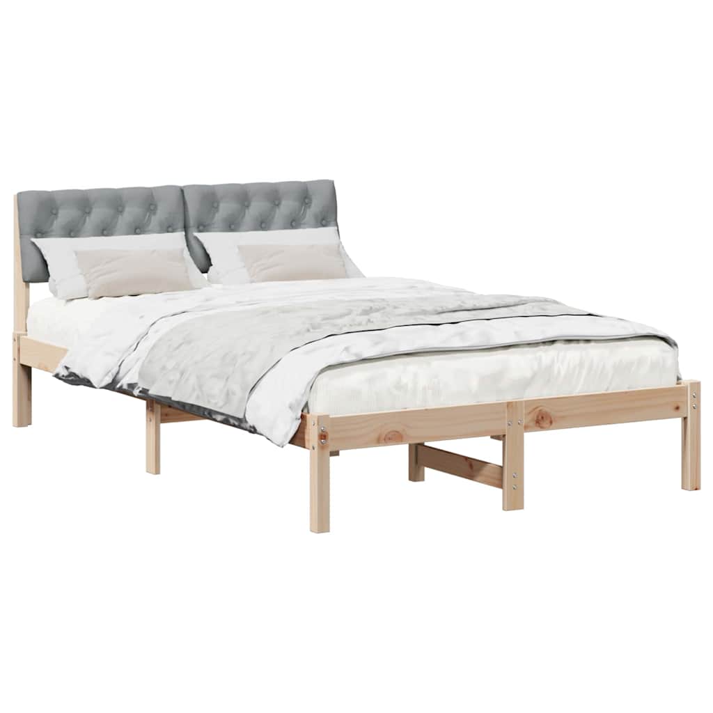 Bedframe Bruin en lichtgrijs 120 x 200 cm Massief grenenhout is nu te koop bij PeponiXL, paradijselijk wonen!