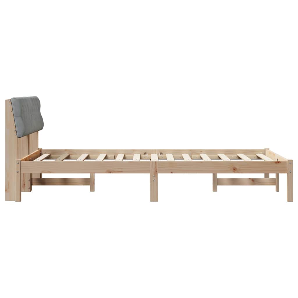 Bedframe Bruin en lichtgrijs 120 x 200 cm Massief grenenhout is nu te koop bij PeponiXL, paradijselijk wonen!