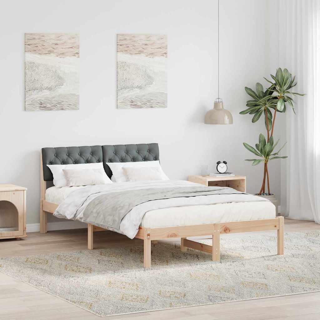 Bedframe Bruin en donkergrijs 120 x 200 cm Massief grenenhout is nu te koop bij PeponiXL, paradijselijk wonen!