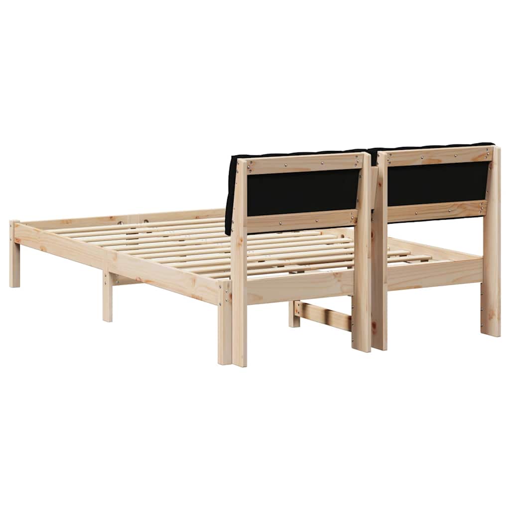 Bedframe Bruin en zwart 120 x 200 cm Massief grenenhout is nu te koop bij PeponiXL, paradijselijk wonen!