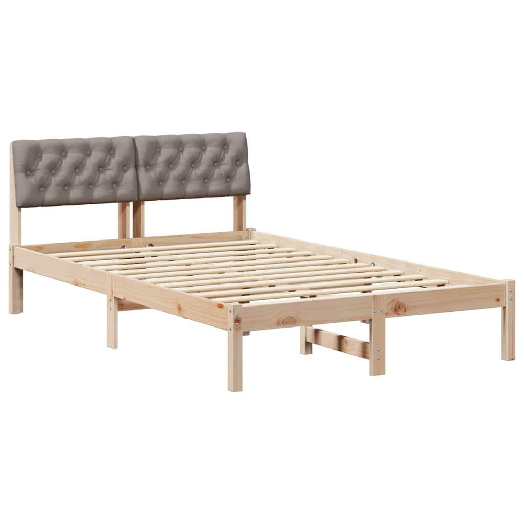 Bedframe Bruin en taupe 120 x 200 cm Massief grenenhout is nu te koop bij PeponiXL, paradijselijk wonen!