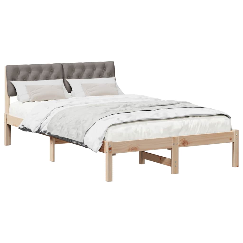 Bedframe Bruin en taupe 120 x 200 cm Massief grenenhout is nu te koop bij PeponiXL, paradijselijk wonen!