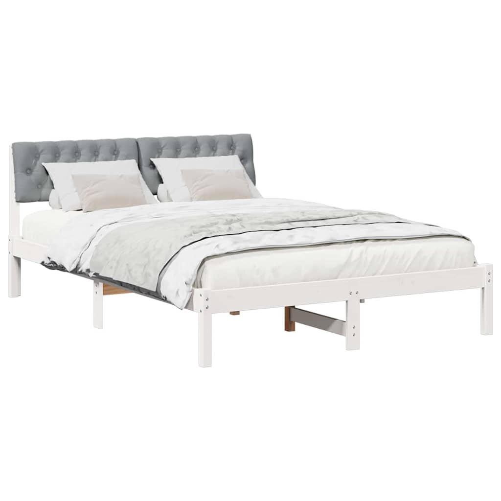 Bedframe Wit en lichtgrijs 120 x 200 cm Massief grenenhout is nu te koop bij PeponiXL, paradijselijk wonen!
