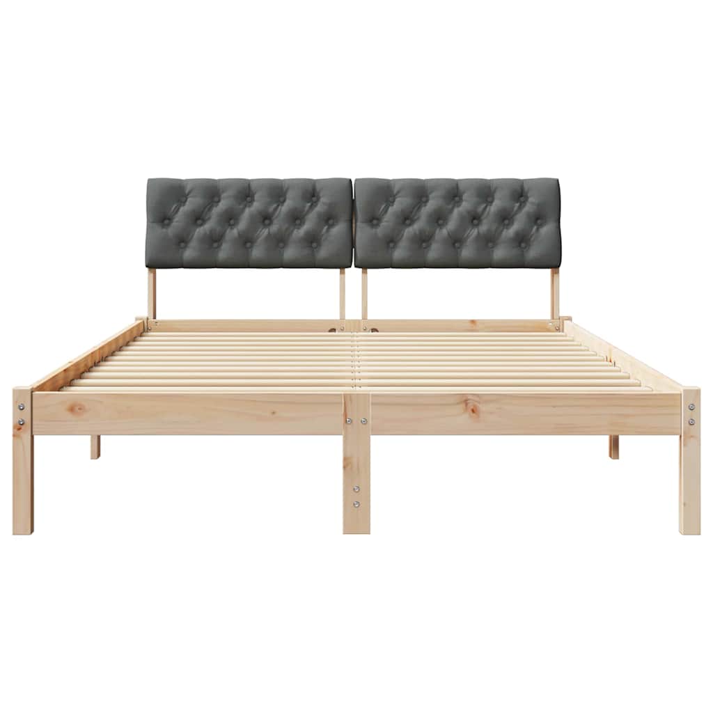 Bedframe Bruin en donkergrijs 140 x 190 cm Massief grenenhout is nu te koop bij PeponiXL, paradijselijk wonen!