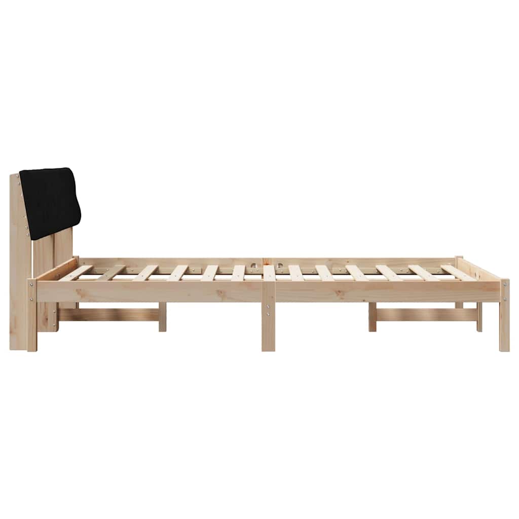 Bedframe Bruin en zwart 140 x 190 cm Massief grenenhout is nu te koop bij PeponiXL, paradijselijk wonen!