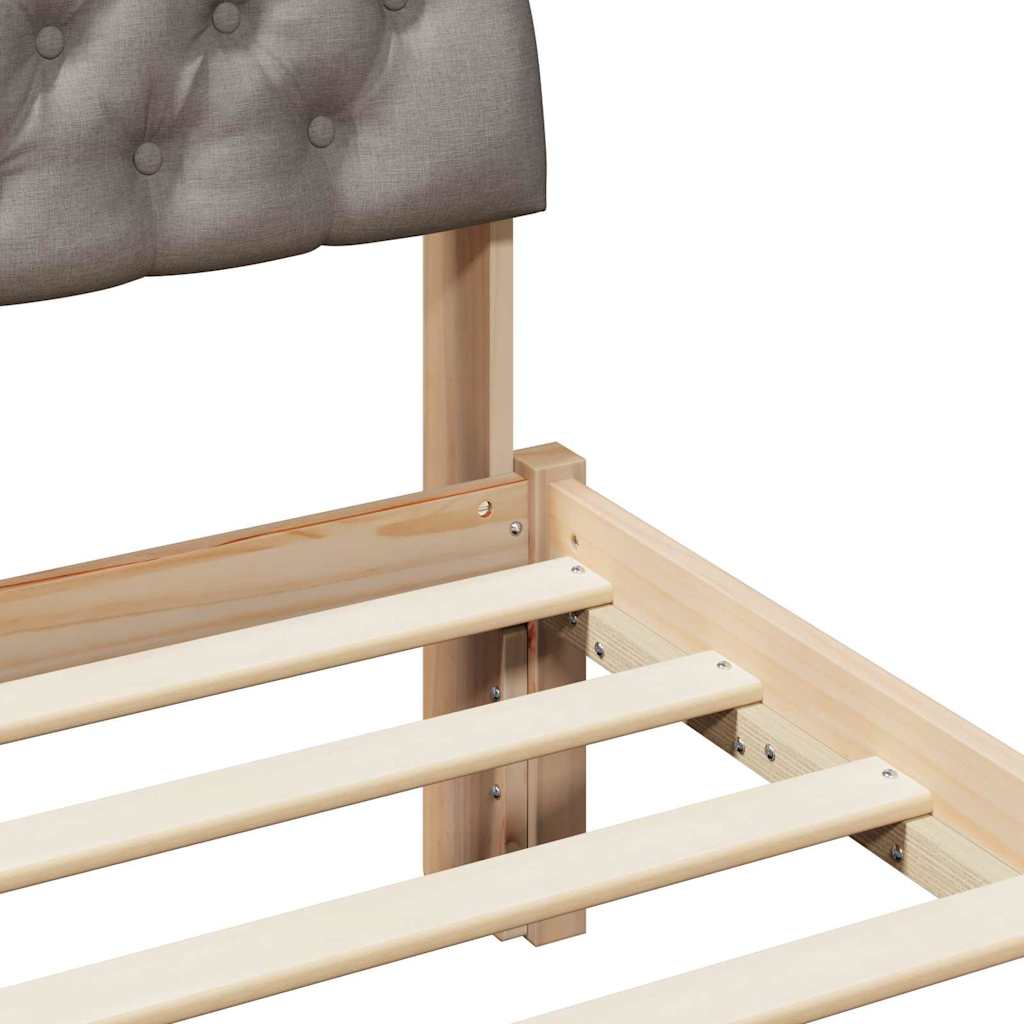 Bedframe Bruin en taupe 140 x 190 cm Massief grenenhout is nu te koop bij PeponiXL, paradijselijk wonen!