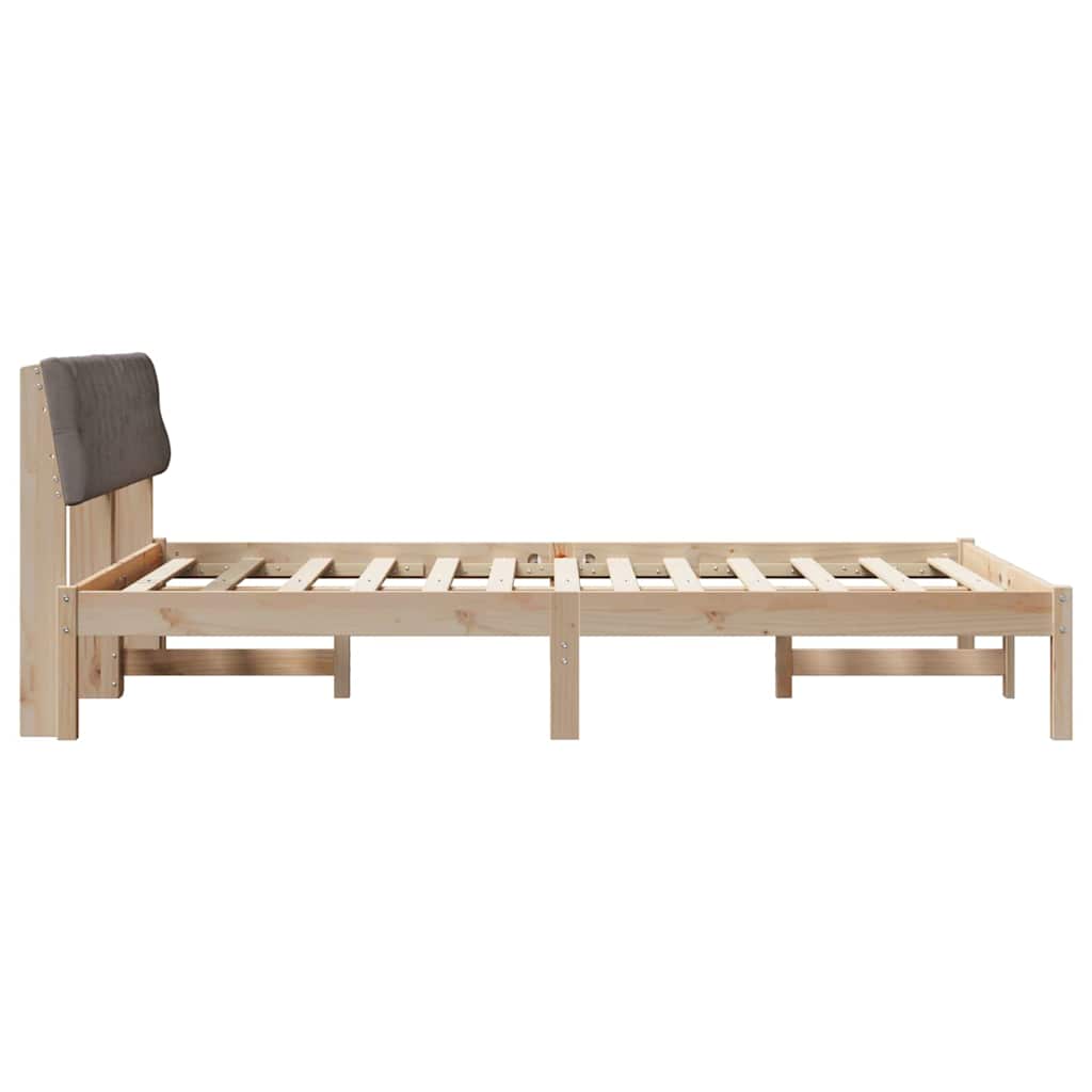 Bedframe Bruin en taupe 135 x 190 cm Massief grenenhout is nu te koop bij PeponiXL, paradijselijk wonen!